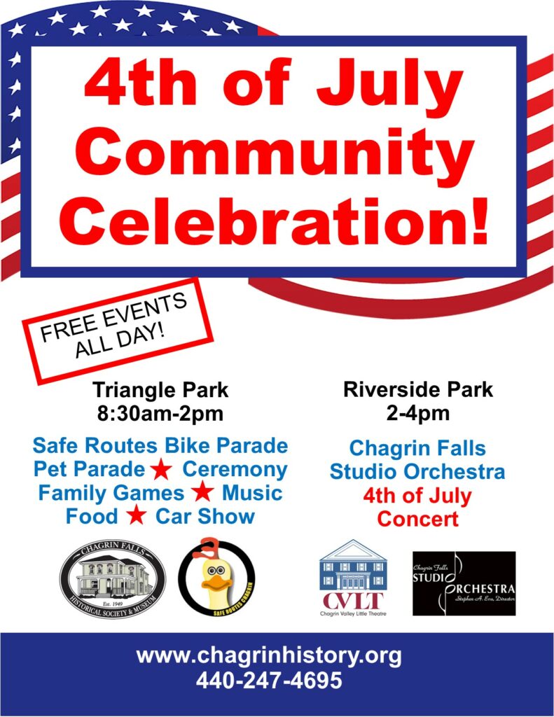 Celebrate 4th of July in Chagrin Falls! Chagrin Falls Historical Society